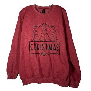 Simply Sage Market Womens Christmas Vibes Sweatshirt Large Red